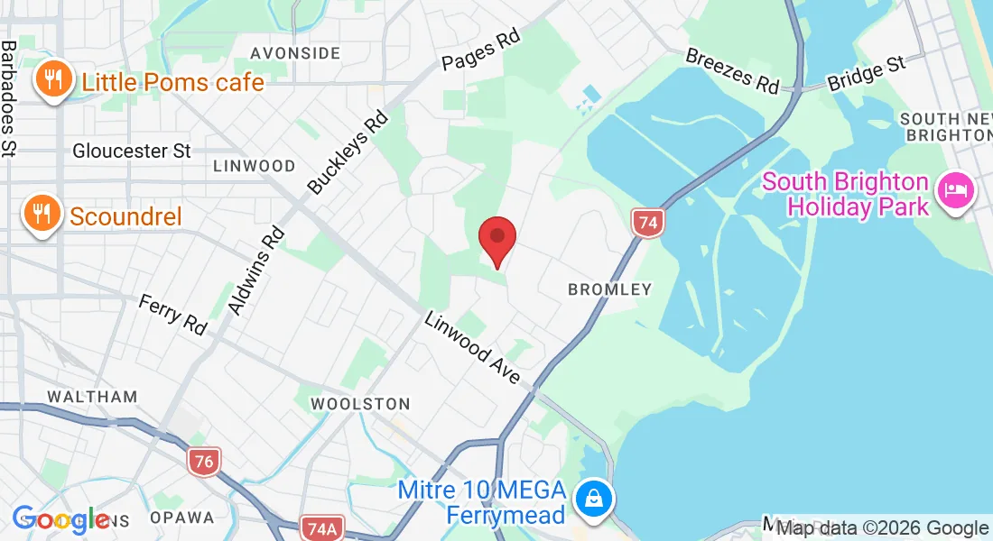 Map showing LocknLeave at 117 Maces Road, Bromley, Christchurch 8062