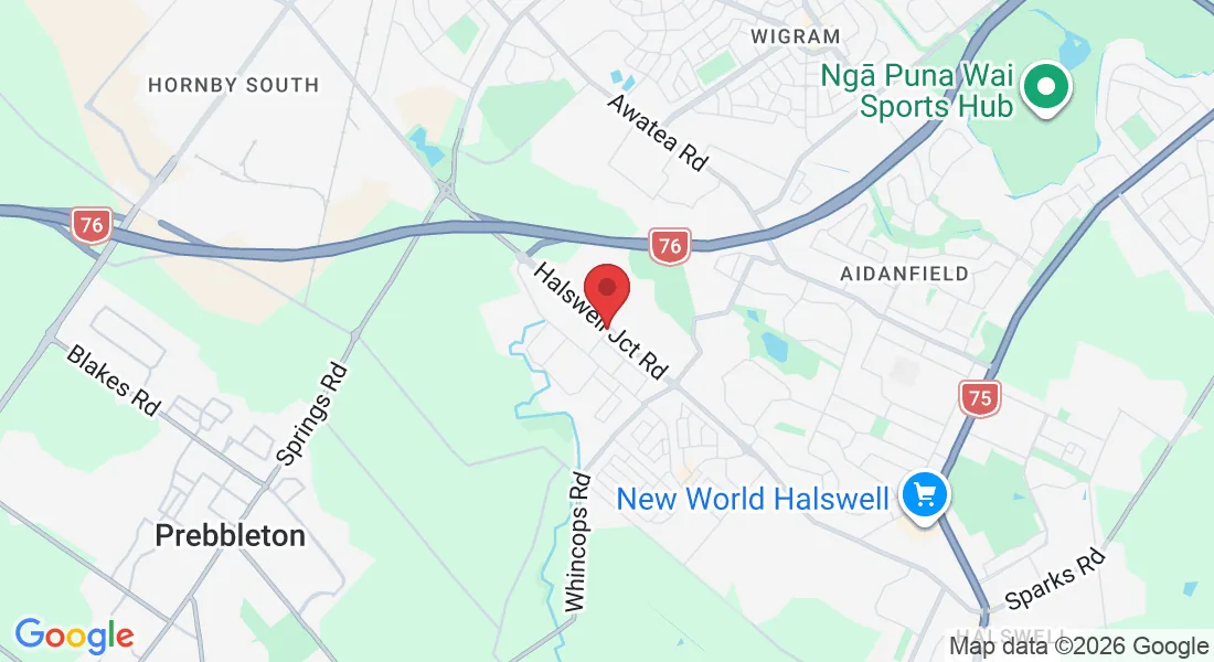 Map showing LocknLeave at 718 Halswell Junction Road, Hornby South, Christchurch 8042