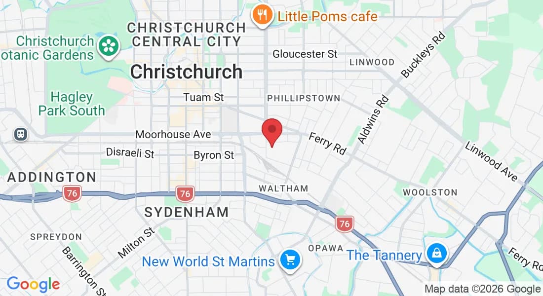 Map showing LocknLeave at 9 Talfourd Place, Waltham, Christchurch, 8011